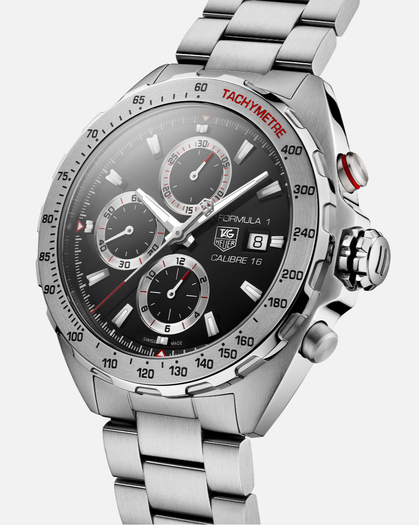 TAG Heuer Formula 1 Calibre 16 Automatic Chronograph - Black Dial on 3 Row  Steel Bracelet 44mm Watch