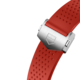 Bracelet en caoutchouc perforé rouge Calibre E4 45mm