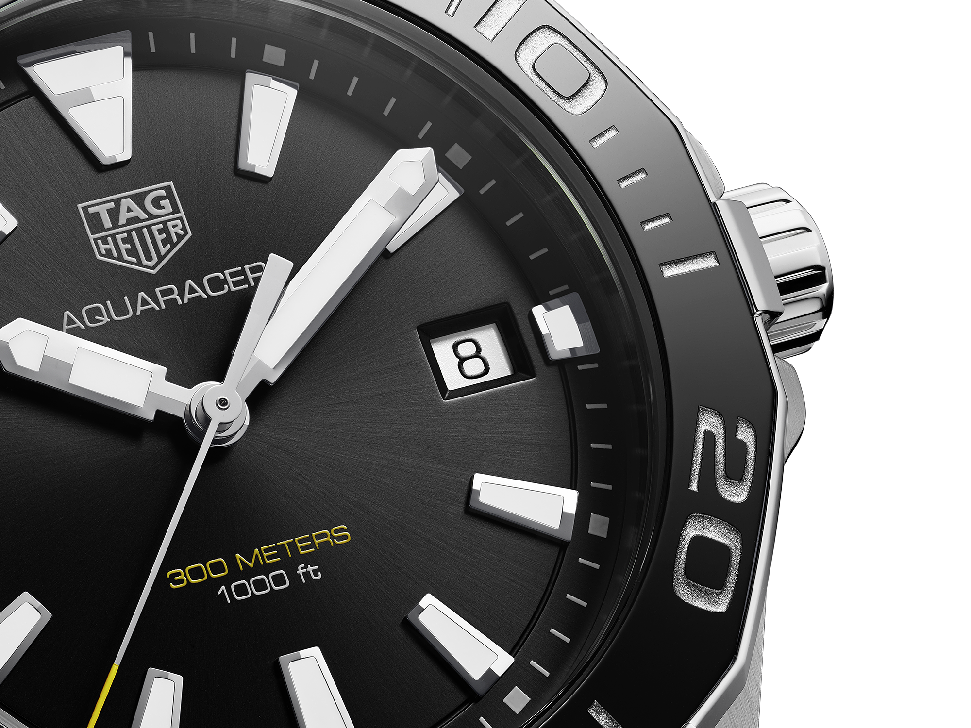 TAG Heuer Aquaracer Quartz Mens Black Steel Watch v2