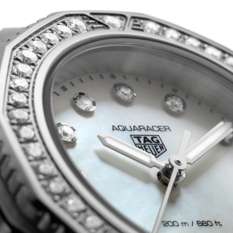 tag heuer aquaracer women's diamond dial watch