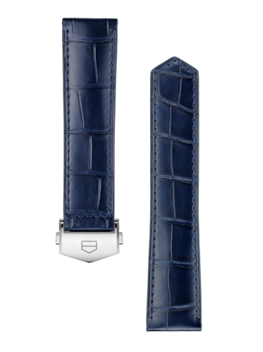 泰格豪雅卡莱拉系列42毫米腕表蓝色鳄鱼皮表带