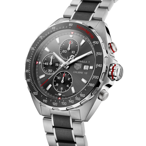 TAG Heuer Formula 1 Calibre 16 Automatic Chronograph - Black Dial on 3 Row  Steel Bracelet 44mm Watch