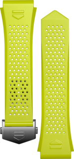 Bracelet en caoutchouc perforé jaune citron Calibre E4 45mm