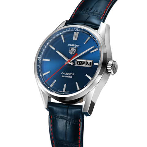 TAG Heuer Carrera Calibre 5 Automatic Watch with Blue Dial, 41mm