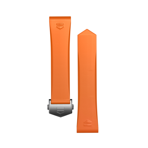 Pulseira em borracha laranja Calibre E4 42 mm
