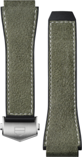 Bracelet en cuir bi-matière vert Calibre E3 45MM