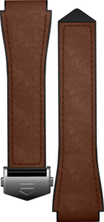 Brown Bi-material Leather Strap Calibre E4 45мм