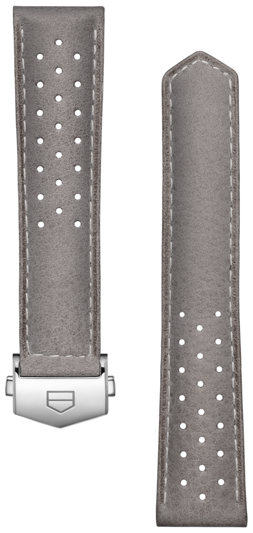 Bracelet en cuir gris perforé TAG Heuer Carrera 39MM