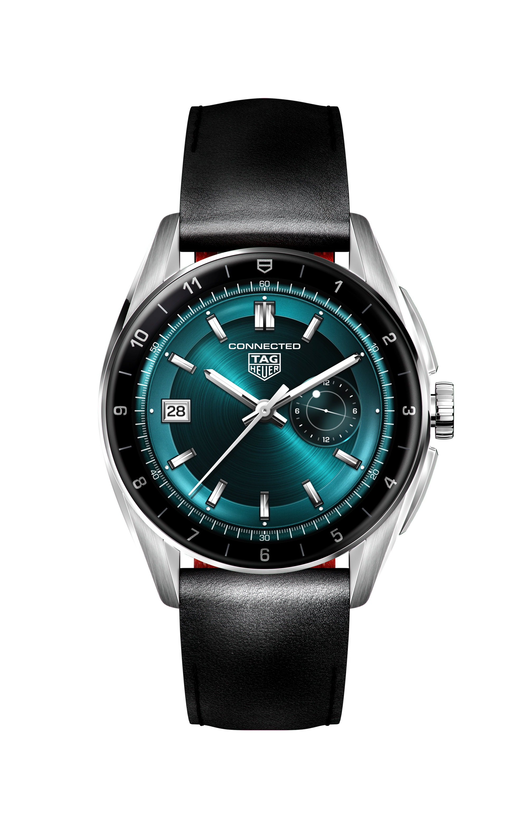 TAG Heuer Connected Calibre E4 - スティール製ケース - 42 mm - ブラックカーフスキンストラップ | TAG  Heuer