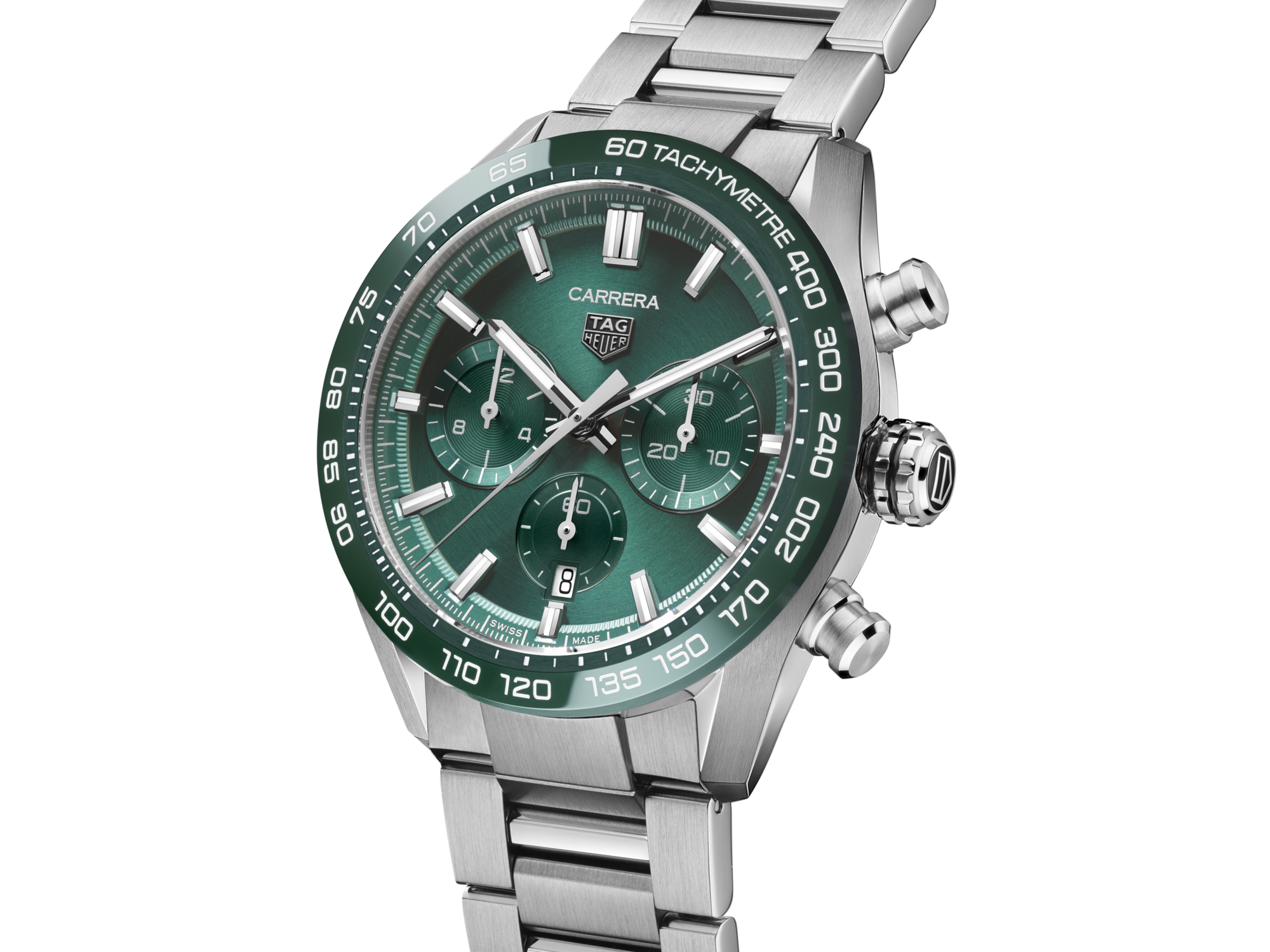TAG Heuer 44MM Carrera Sport Automatic Chronograph Calibre 02 Green Dial  Watch