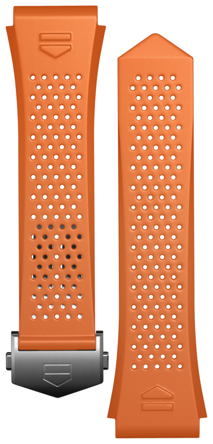 Armband aus orangefarbenem Kautschuk Calibre E4 45mm