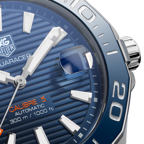 TAG Heuer Aquaracer Calibre 5 Automatic Men's Watch-Blue Dial-Serviced-With  Card