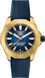 TAG Heuer Aquaracer  Blue Rubber 18K 3N Solid Yellow Gold Blue